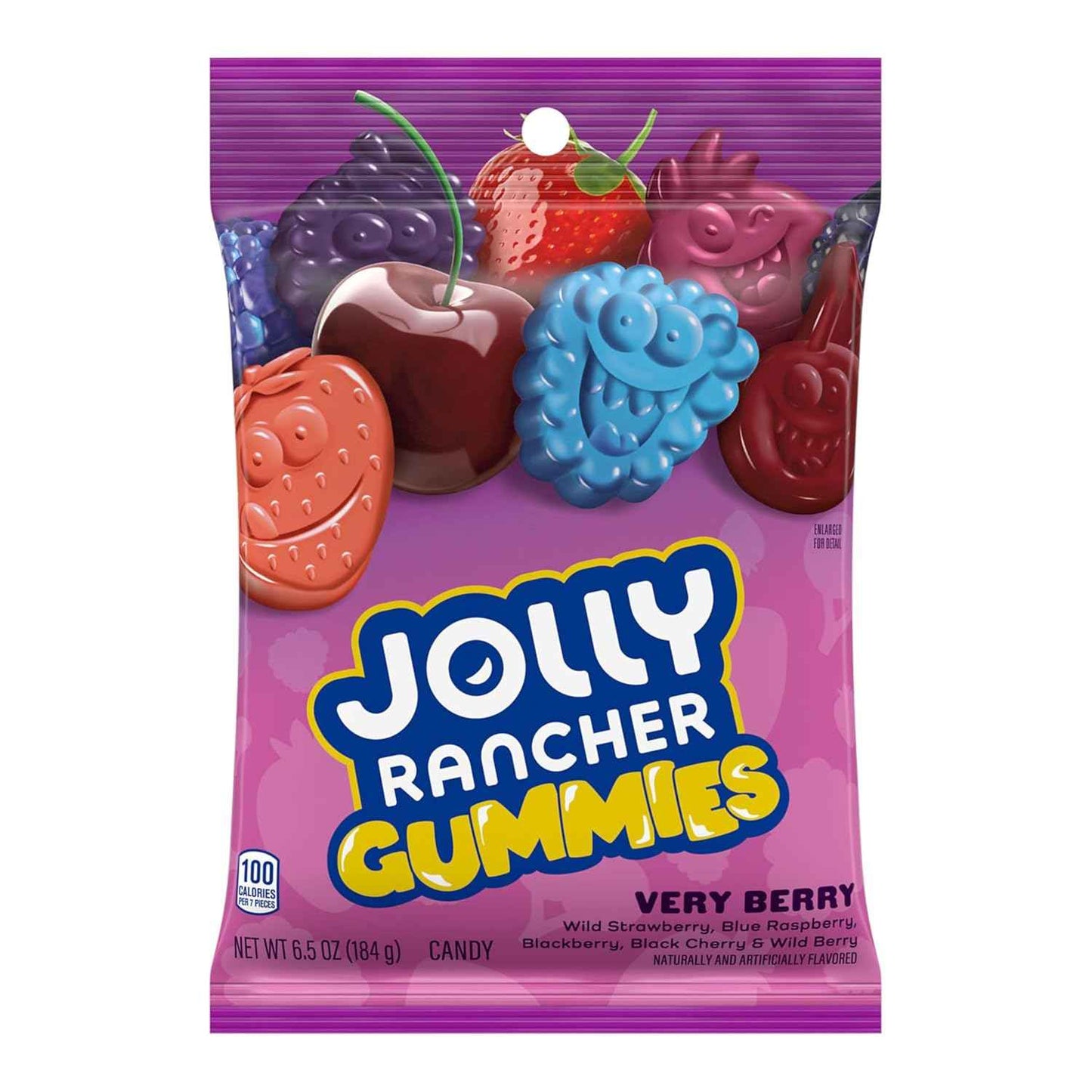 JOLLY RANCHER Very Berry Gummies – Road Trip Snack for Car Cup Holders and Long Highway Drives, 6.5 oz