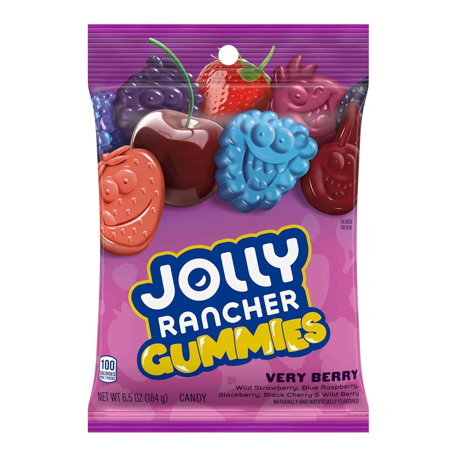 JOLLY RANCHER Very Berry Gummies – Road Trip Snack for Car Cup Holders and Long Highway Drives, 6.5 oz