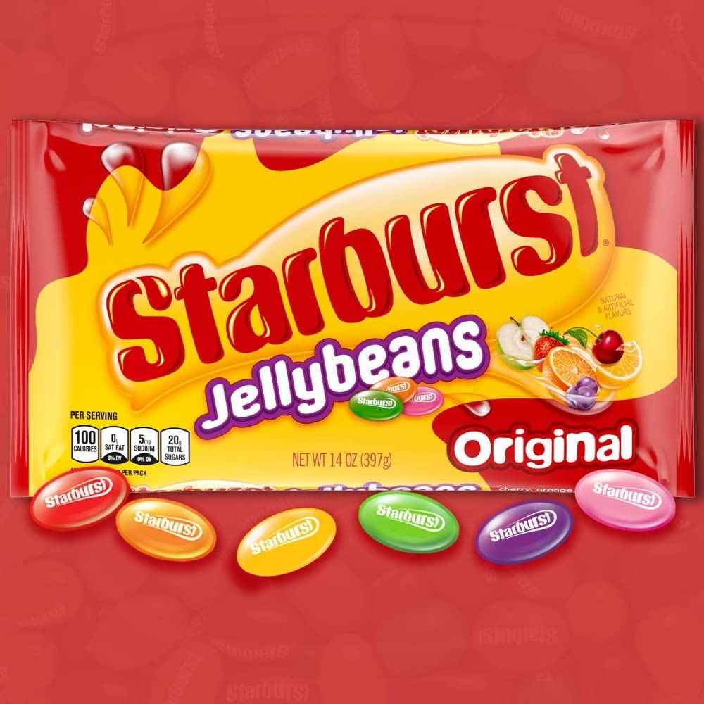 STARBURST Original Jelly Beans Chewy Candy, 14 oz Bag – Colorful Easter Basket Candy Safe for Kids and Toddlers