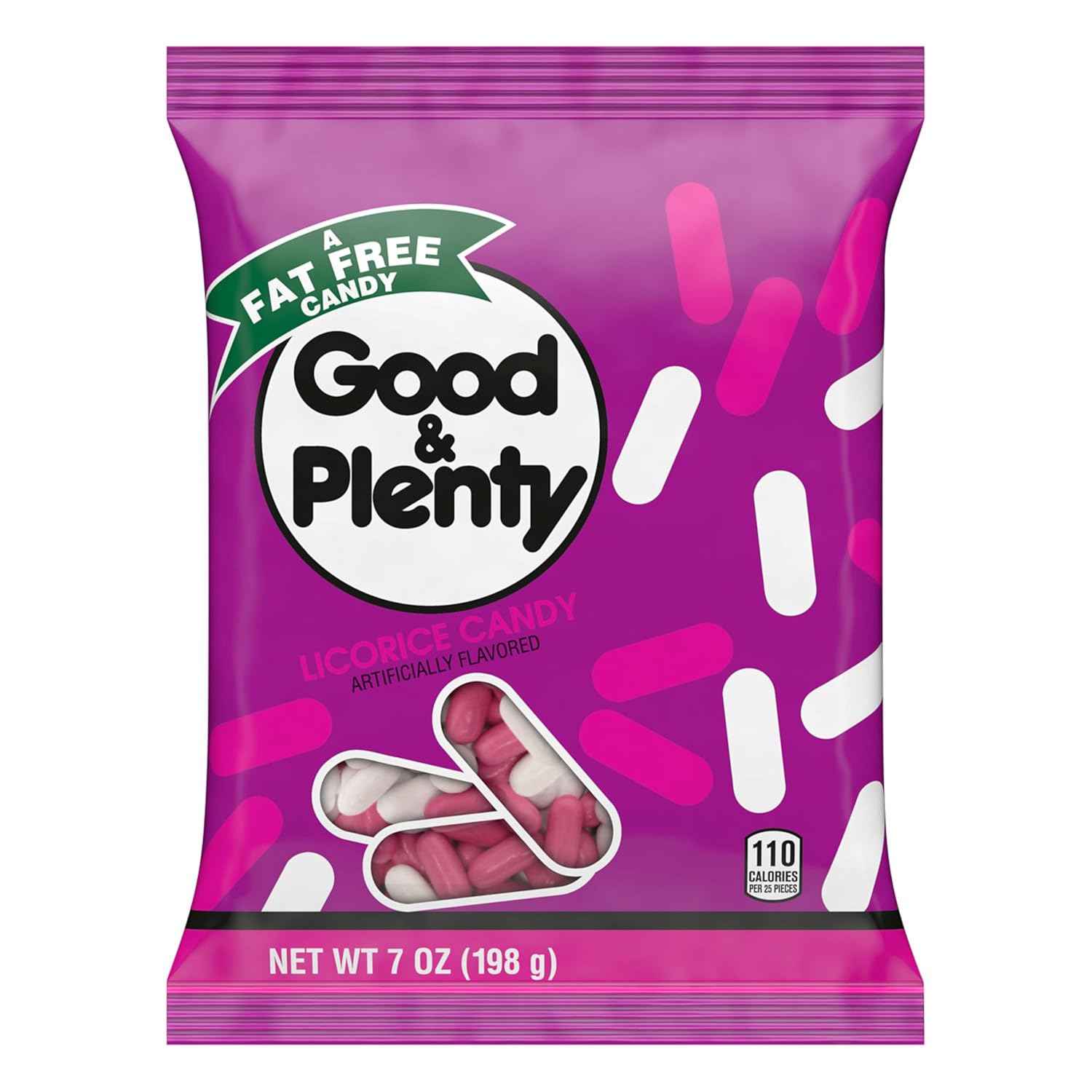 Good & Plenty Licorice Candy – Heart-Shaped Valentine's Day Gift for Wife, Pink and Black Candy Coated