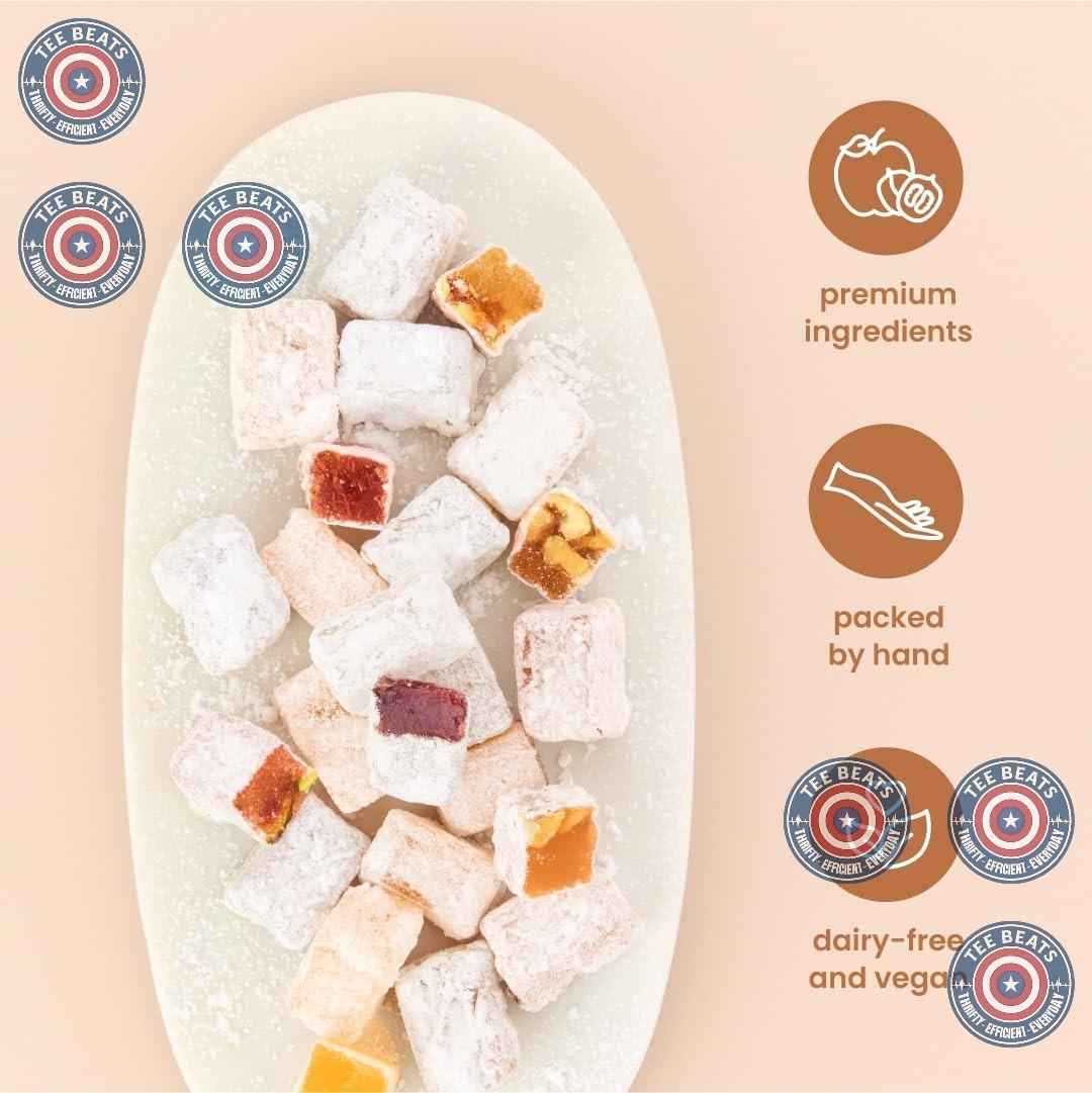 Liberty Orchards Turkish Delight – Premium Gourmet Gift Box for Her, Vegan Chewy Candy Assortment for Birthday and Holiday Giving