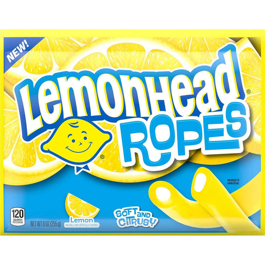 Lemonhead Ropes Lemon Chewy Candy – Lunchbox Snack for Kids, 9 oz Pantry Pack