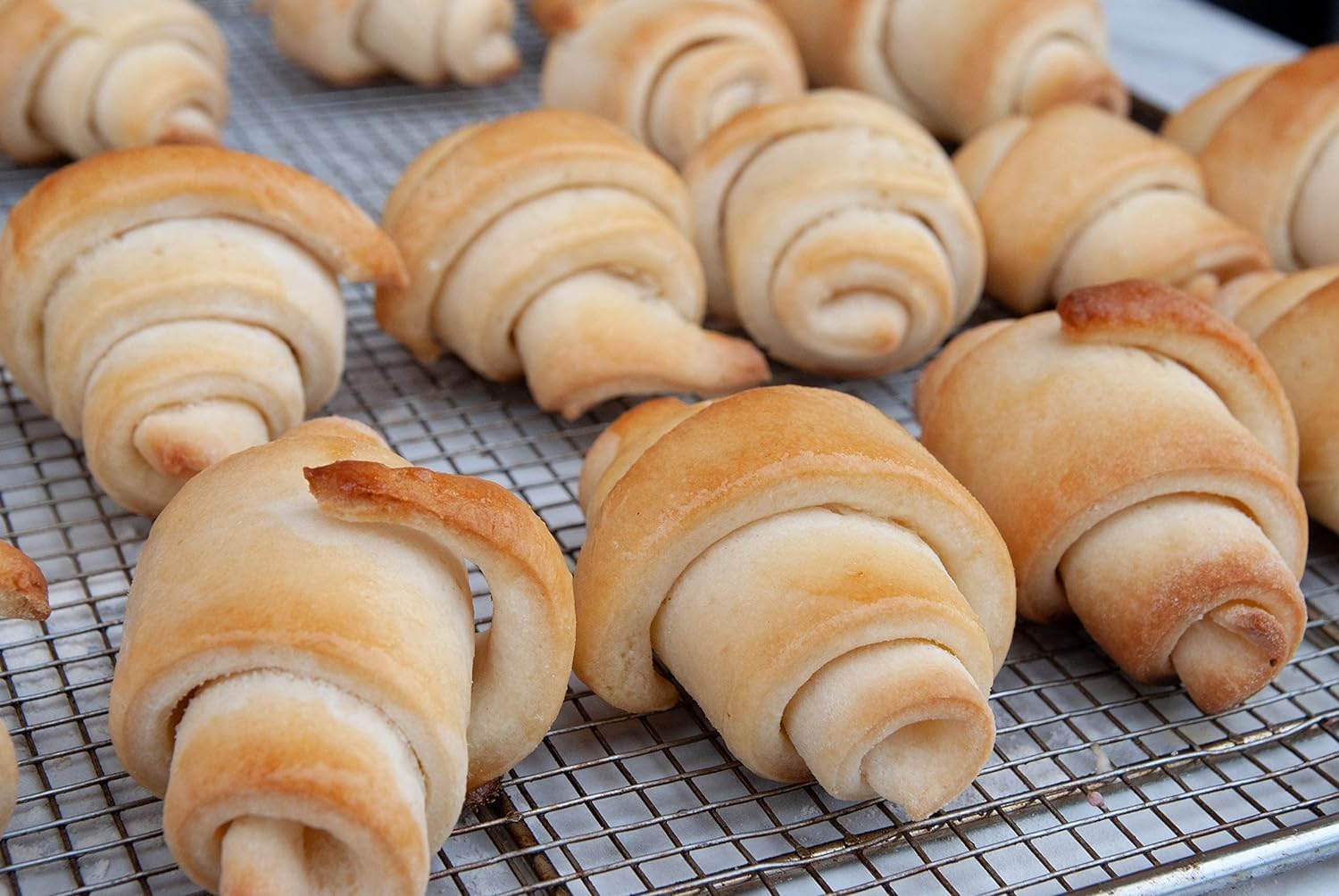 soft, flaky, oven-fresh crescent roll texture with golden finish