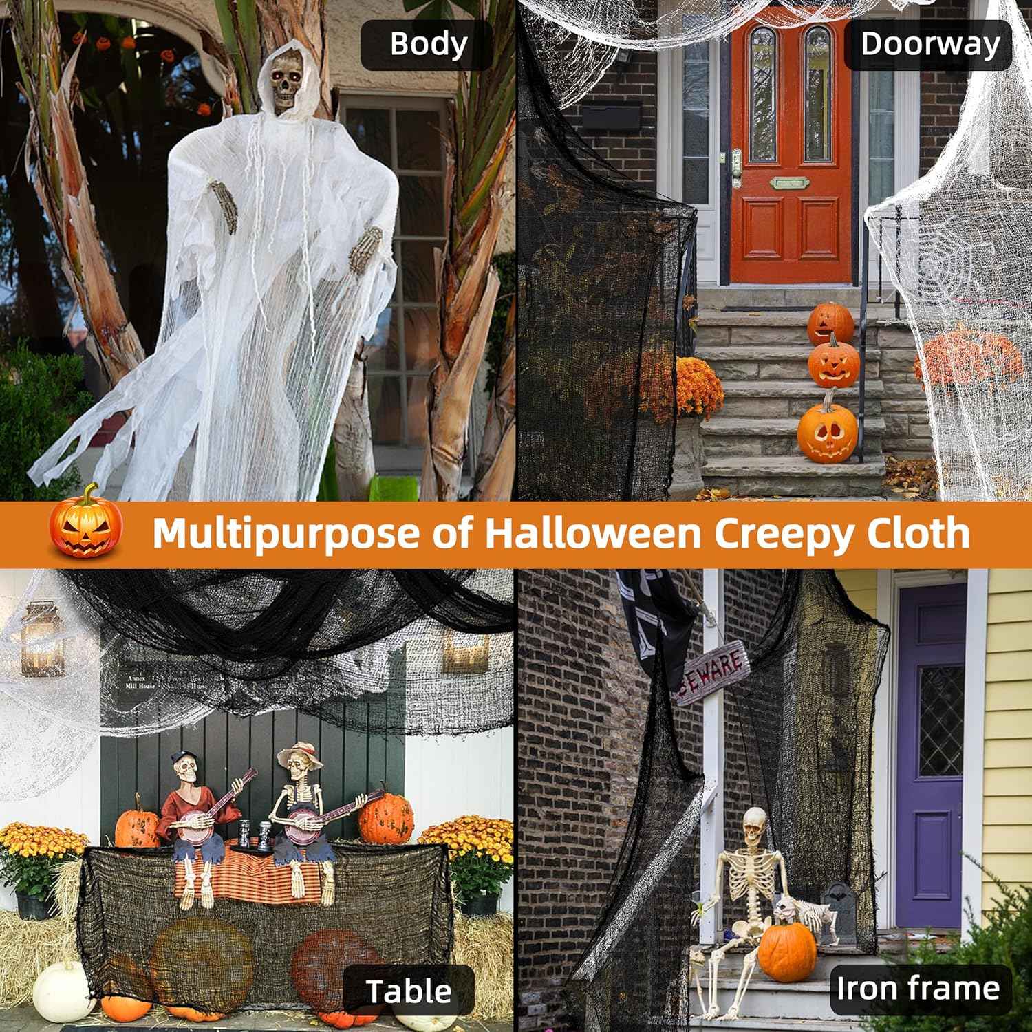 Creepy Cloth Oversized 315x87 inch Gauze – Large-Scale Halloween Decor for Yard and Courtyard