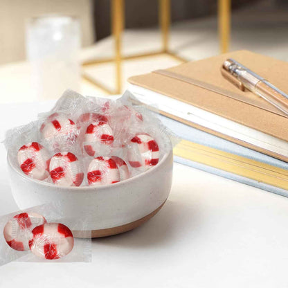 Soft Peppermint Puff Mints - After-Dinner Breath Freshener for Mindful Eating, Real Cane Sugar Individually Wrapped