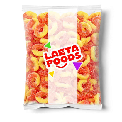 Peachful Peach Rings Gummy Candy | 1lb Bulk Bag | Sweet Easter Gift for Grandchildren and Grandkids