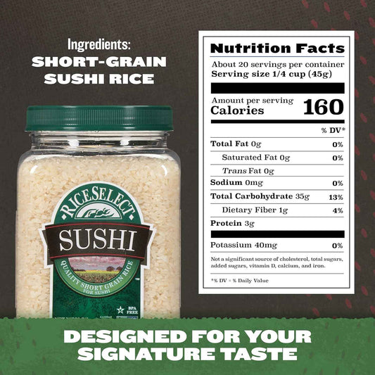 RiceSelect Sushi Rice – Reusable Jar Storage for Organized Home Pantries