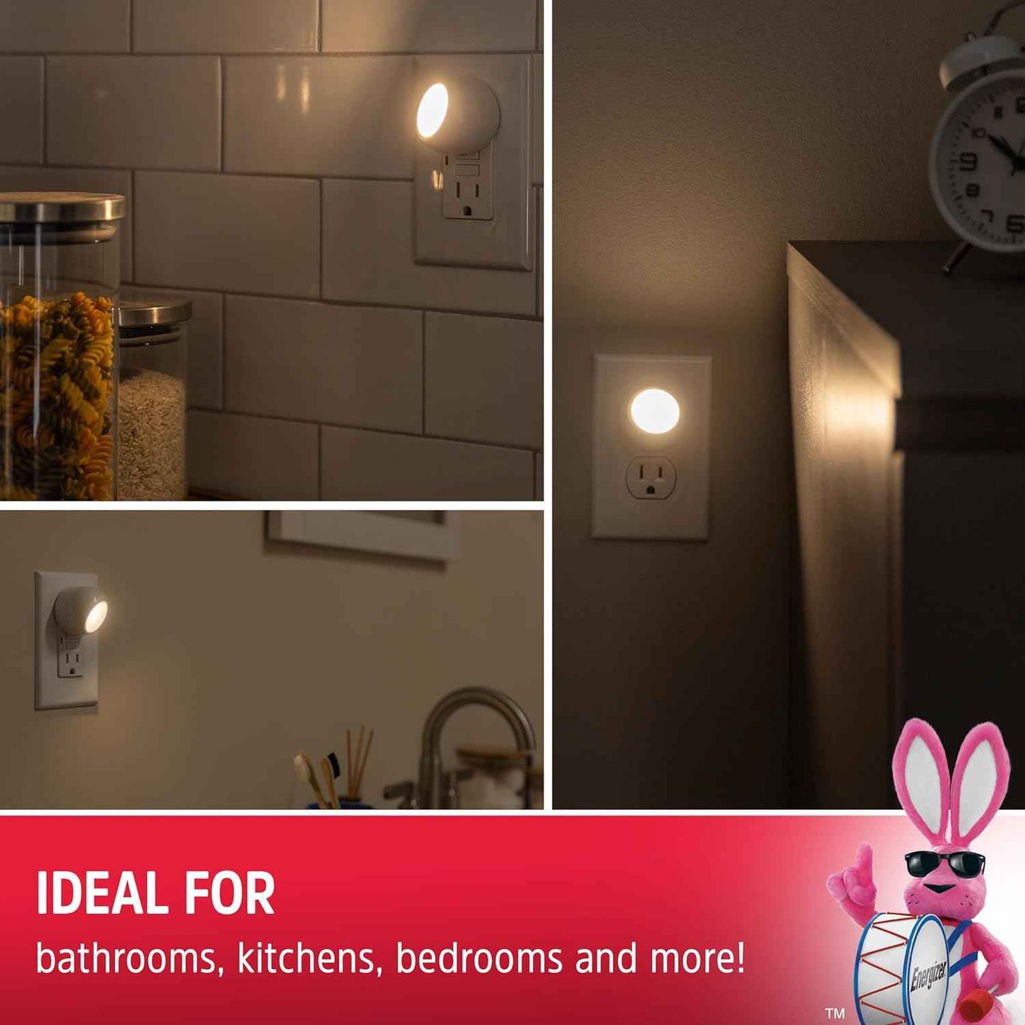 Energizer Nightlight for Living Room – Soft White Accent Lighting with 360° Rotating Head and Floral Pattern
