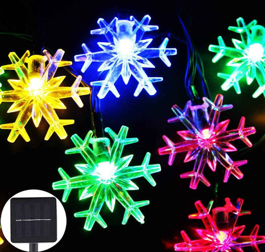 Brightever Solar Snowflake Fairy Lights 20 Ft 30 LED – Cozy Bedroom and Living Room Accent with 8 Ambient Modes
