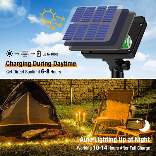 btfarm Solar String Lights Flameless - Safe 4 Pack 320 LED Outdoor Lights for Homes with Kids, Pets, and Curious Toddlers
