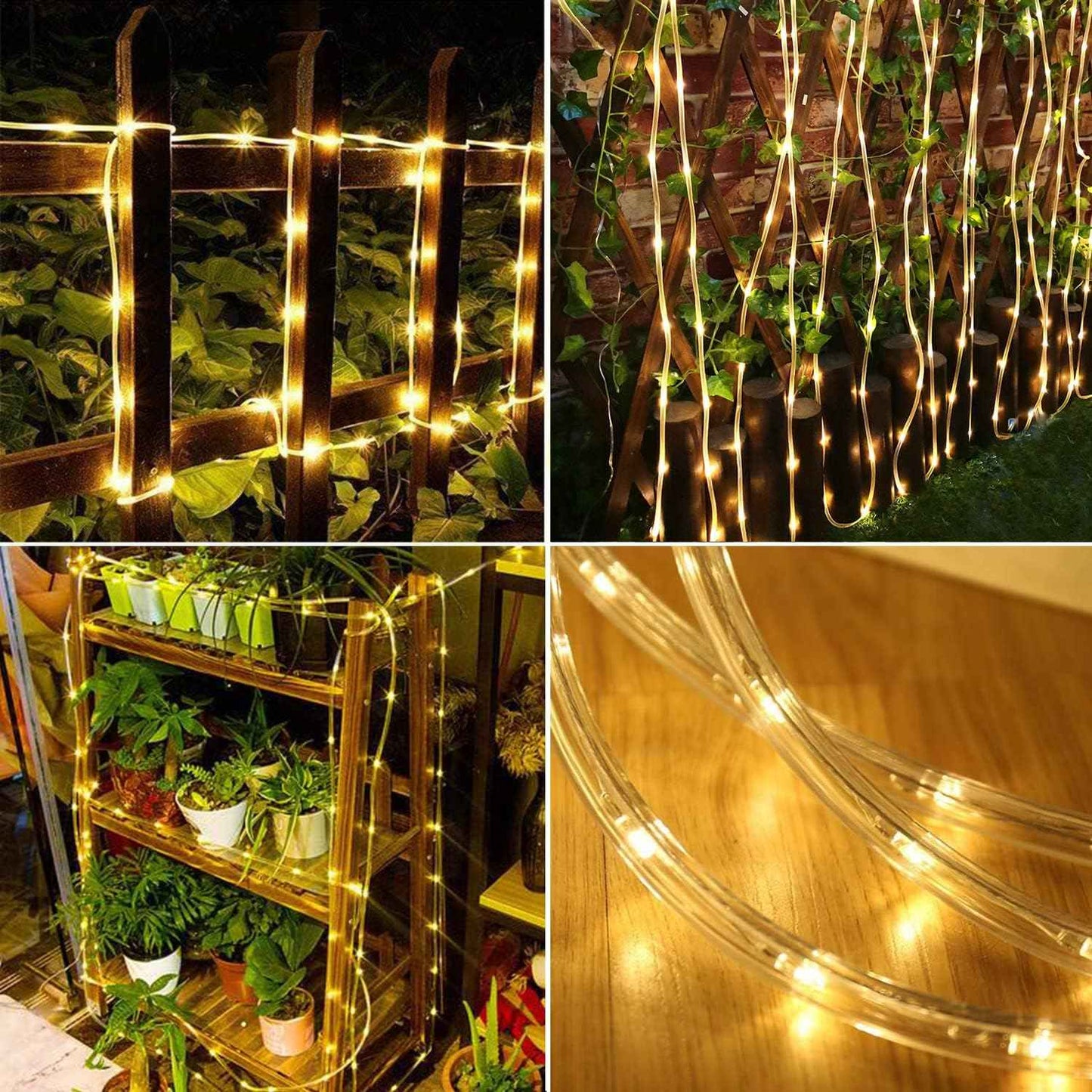 Lumify Solar Rope Light 39FT Warm White Flexible Tube for Cozy Living Room Aesthetic and Indoor Ambiance