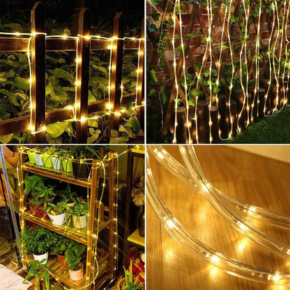 Lumify Solar Rope Light 39FT Warm White Flexible Tube for Cozy Living Room Aesthetic and Indoor Ambiance