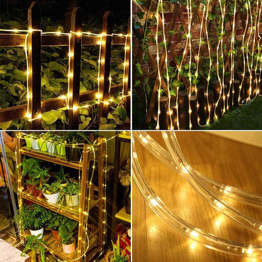 Lumify Solar Rope Light 39FT Warm White Flexible Tube for Cozy Living Room Aesthetic and Indoor Ambiance