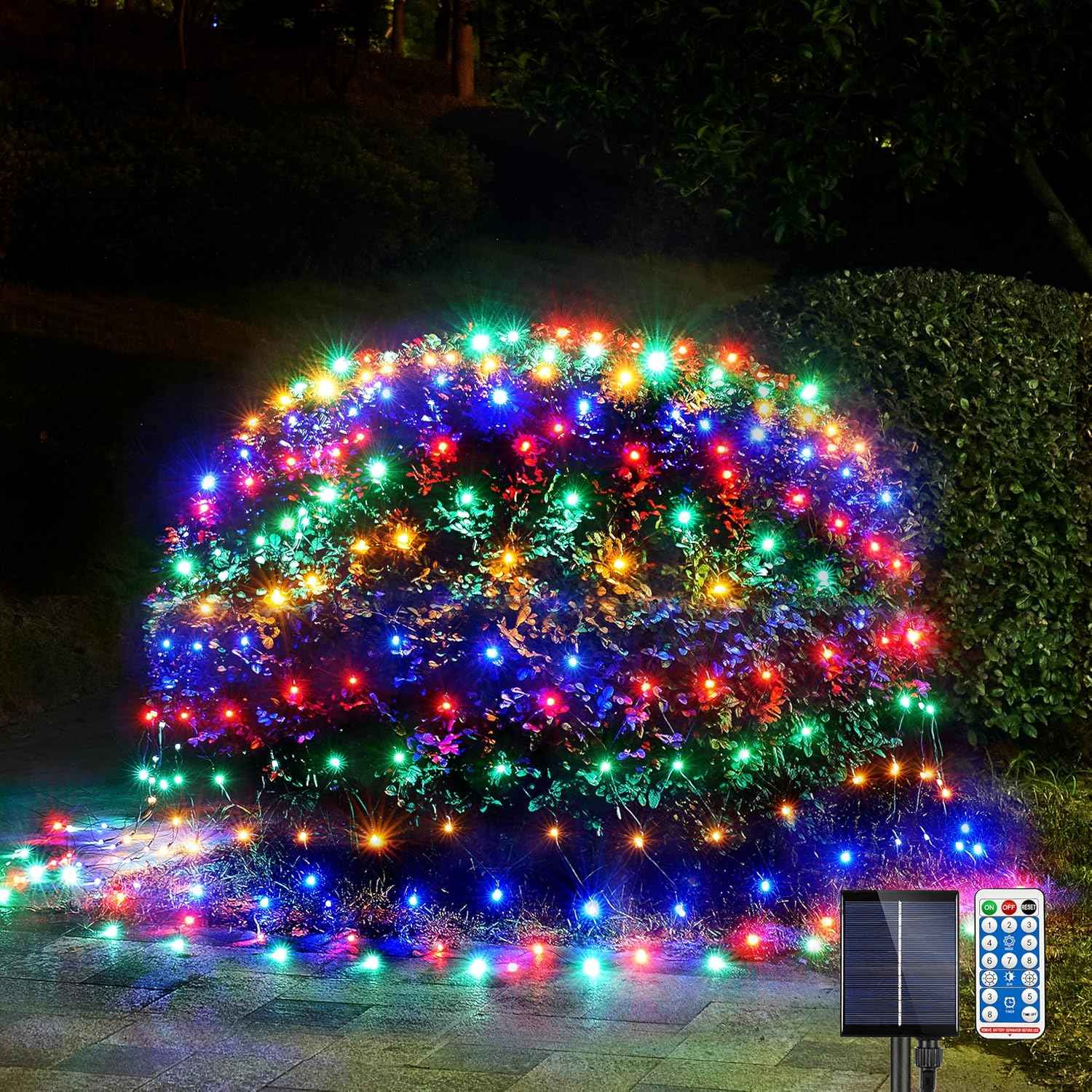 WBao Solar Christmas Net Lights – Thoughtful Holiday Gift for Homeowners Who Love Easy Decorating