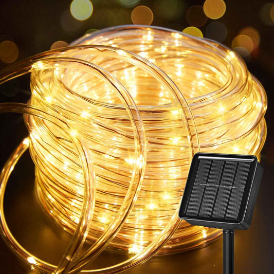 Brightown Solar Rope Lights – Nearly Invisible Wire Fairy Lights for Clean, Uncluttered Modern Outdoor Spaces