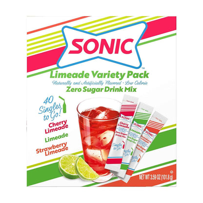 Sonic Singles To Go Powdered Drink Mix – Sugar-Free Flavored Water Sticks for Kid Lunchboxes and School Hydration