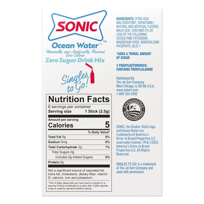 Sonic Singles to Go! Drink Mix Packets – Portable Flavored Water for Hiking, Camping, and Backyard Cookouts