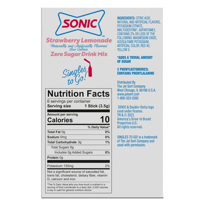 Sonic Singles to Go! Drink Mix Packets – Portable Flavored Water for Hiking, Camping, and Backyard Cookouts