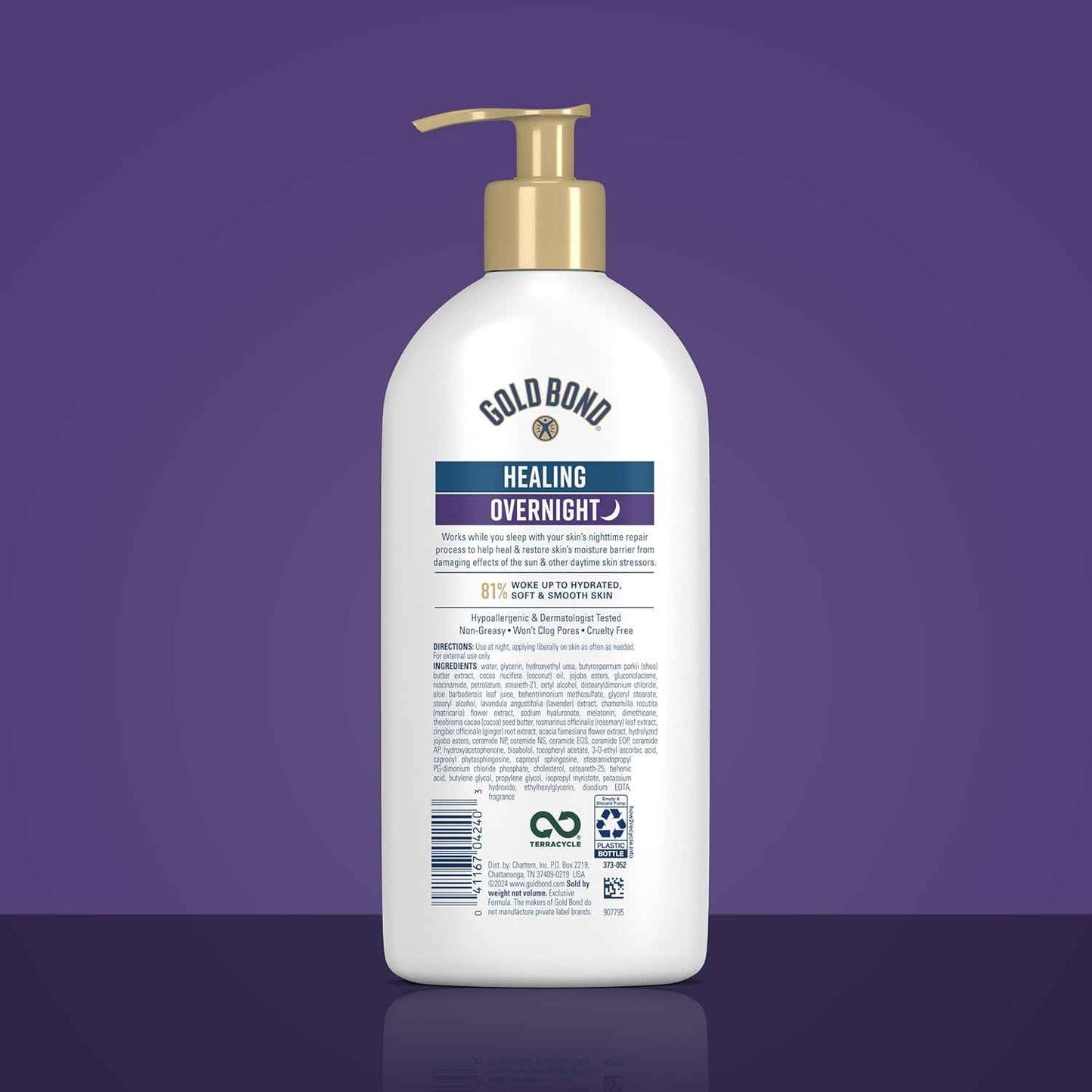 Gold Bond Healing Overnight Lotion for Dry Skin – Lavender Scented Nightly Moisturizer for a Calming Bedtime Ritual