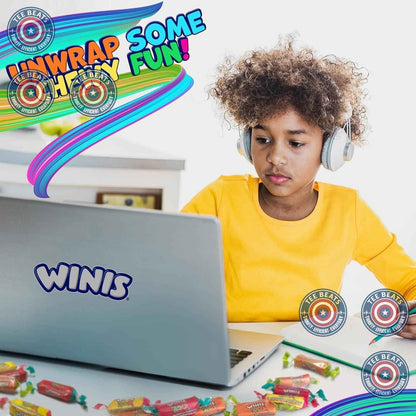 Winis Chewy Pineapple Orange Cherry Taffy – Nut-Free Kids Treats for Classroom Parties and Birthday Goody Bags