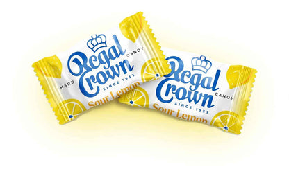 Regal Crown Sour Lemon Hard Candy – Kids Lunchbox Treat, Individually Wrapped British Sweets with No Artificial Colors (6.25 oz)