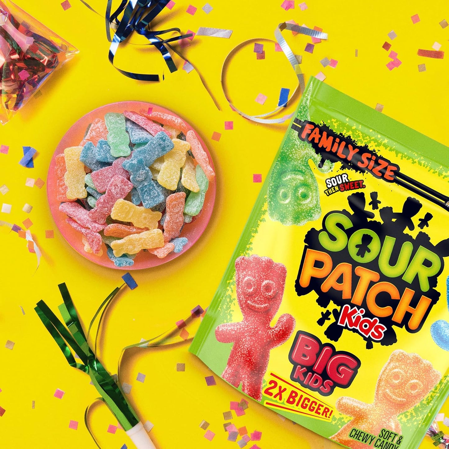 SOUR PATCH KIDS Big Kids Soft & Chewy Candy, Fun Birthday Party Favor Bag Stuffer, 1.7 lb
