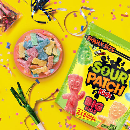 SOUR PATCH KIDS Big Kids Soft & Chewy Candy, Fun Birthday Party Favor Bag Stuffer, 1.7 lb