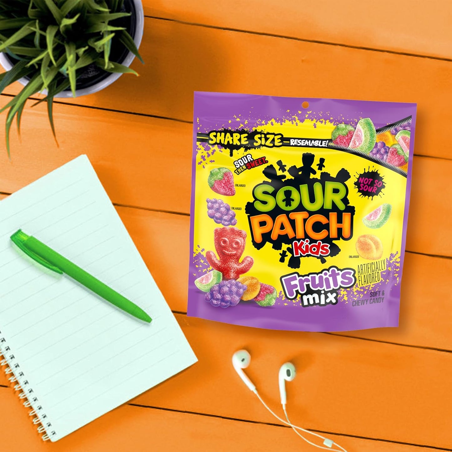 SOUR PATCH KIDS Fruits Mix Gummy Candy for Holiday Gift Baskets and Birthday Care Packages, 11.03 oz