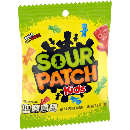 Sour Patch Kids Original Soft & Chewy Candy 12-Pack – Nostalgic Birthday Party Favor and Care Package Gift for College Students