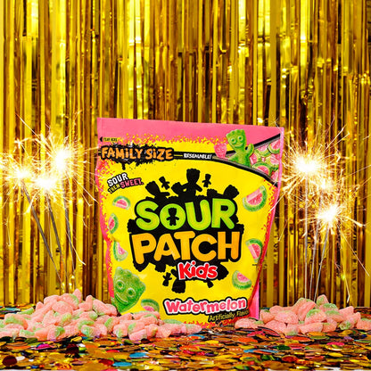SOUR PATCH KIDS Watermelon Soft & Chewy Candy – Fun Birthday Gift Basket Filler for Kids and Teens, 1.8 lb Bag