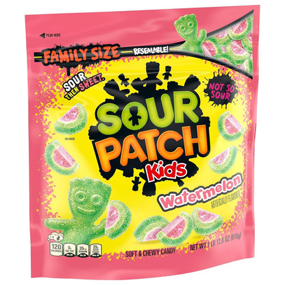 SOUR PATCH KIDS Watermelon Soft & Chewy Candy – Fun Birthday Gift Basket Filler for Kids and Teens, 1.8 lb Bag