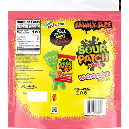SOUR PATCH KIDS Watermelon Soft & Chewy Candy – Fun Birthday Gift Basket Filler for Kids and Teens, 1.8 lb Bag