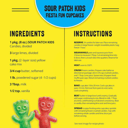 SOUR PATCH KIDS Soft & Chewy Sour Then Sweet Candy, 1.8 lb Family Size Gift Bag for Birthday Party Hosts and Holiday Stocking Stuffers