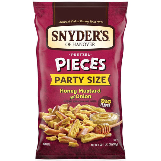 Snyder's of Hanover Pretzel Pieces, Cheddar Cheese 18 Oz – Peanut-Free Facility Crunchy Snack for Allergy-Aware Households