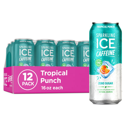 Sparkling Ice Caffeine Black Raspberry Sparkling Water Holiday Gift Idea, Low Calorie Sparkling Drink for the Health Conscious Friend
