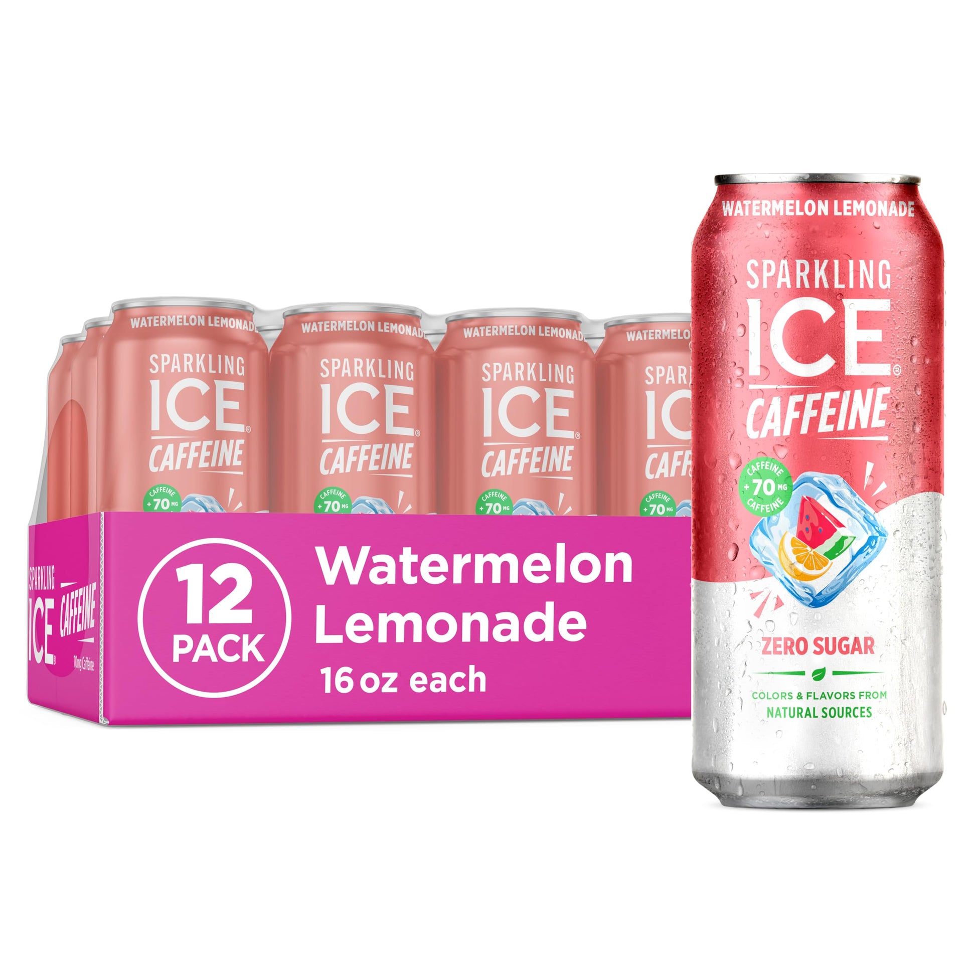 Sparkling Ice Caffeine Black Raspberry Sparkling Water Holiday Gift Idea, Low Calorie Sparkling Drink for the Health Conscious Friend