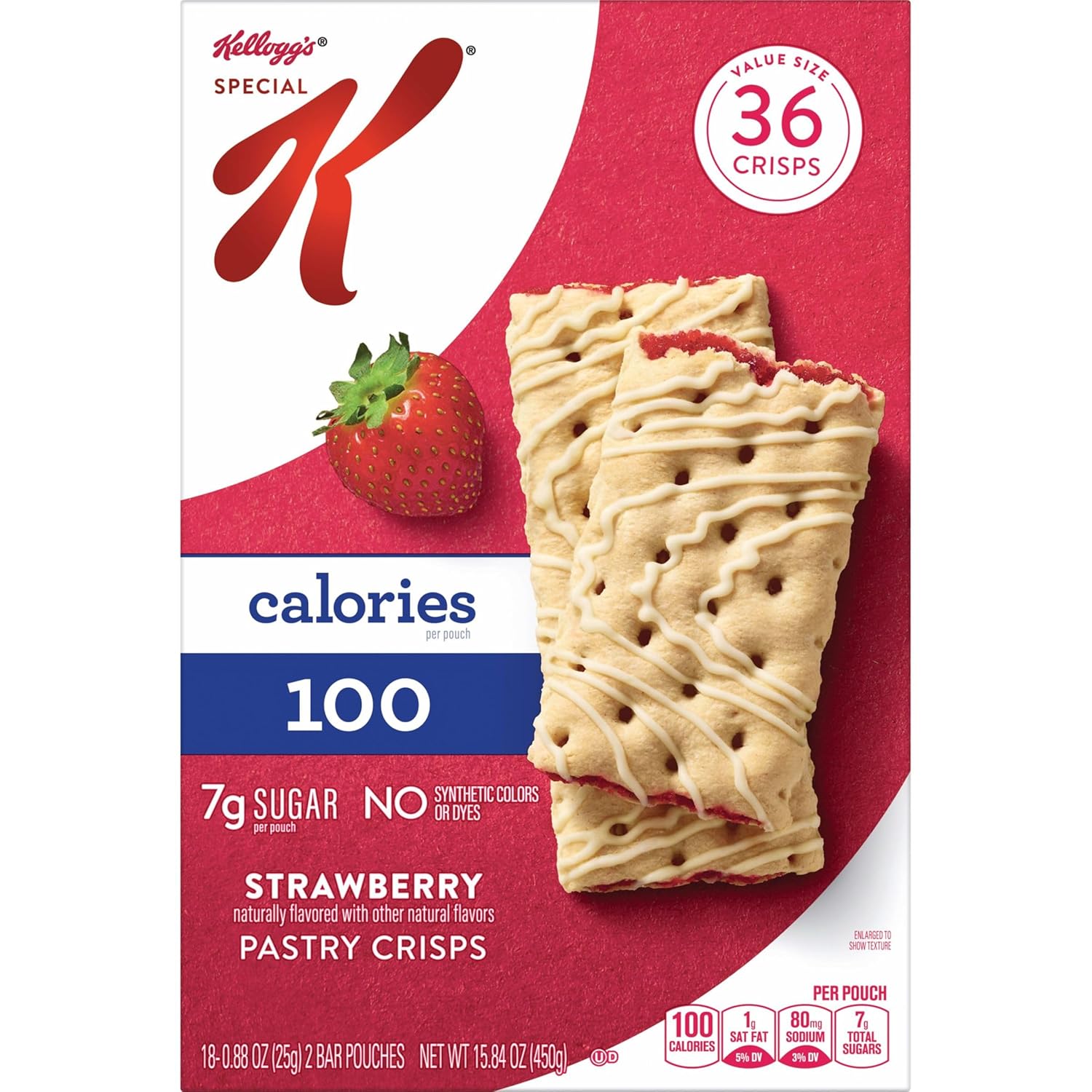 Special K Bar Pastry Crisps, Strawberry – Pre-Portioned Desk Snack for Afternoon Energy at the Office