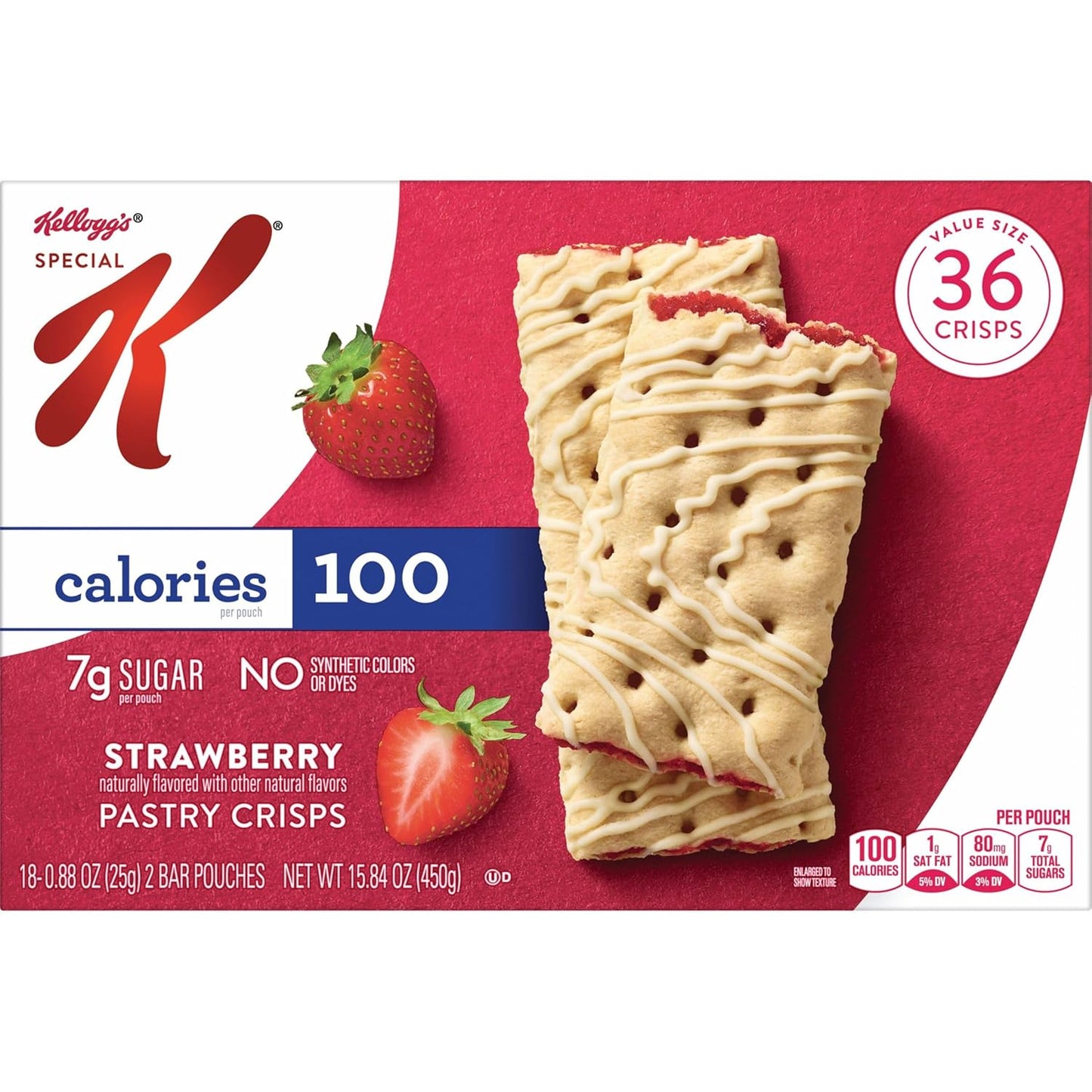 Special K Bar Pastry Crisps, Strawberry – Pre-Portioned Desk Snack for Afternoon Energy at the Office