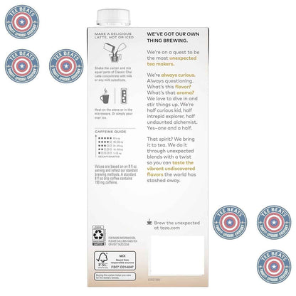 TAZO Chai Latte Concentrate – Quick Afternoon Pick Me Up for Home Office Focus Sessions, 32 oz Carton