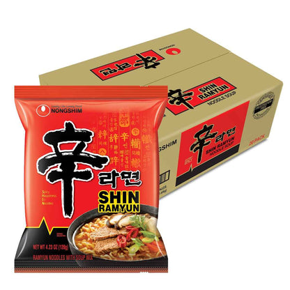 Nongshim Shin Ramyun Spicy Korean Ramen – Portable Pantry Meal for Camping Trips
