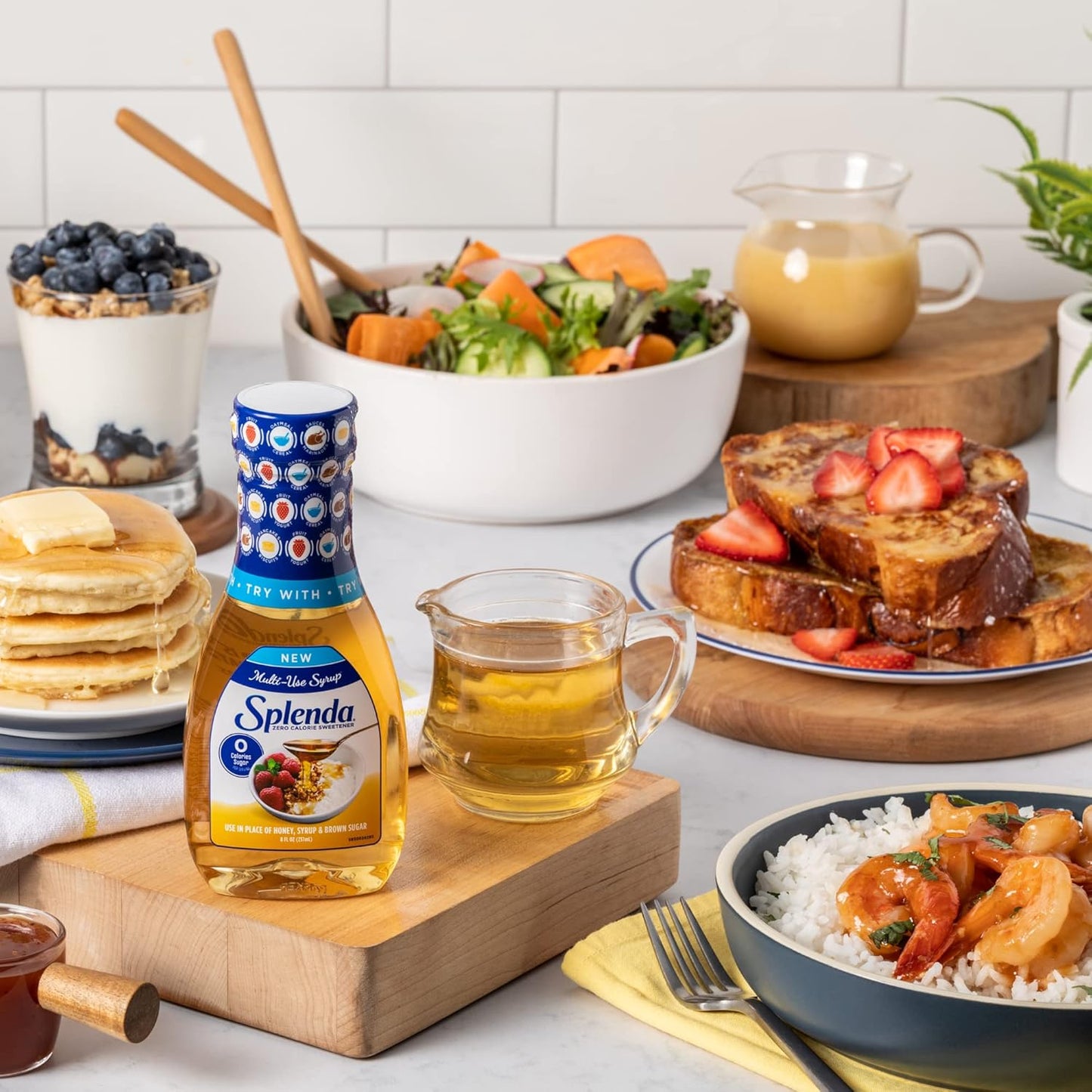 Splenda Multi-Use Allulose Syrup, One Bottle Replaces Maple Syrup Honey Agave and Brown Sugar, Clutter-Free Pantry Staple 8oz
