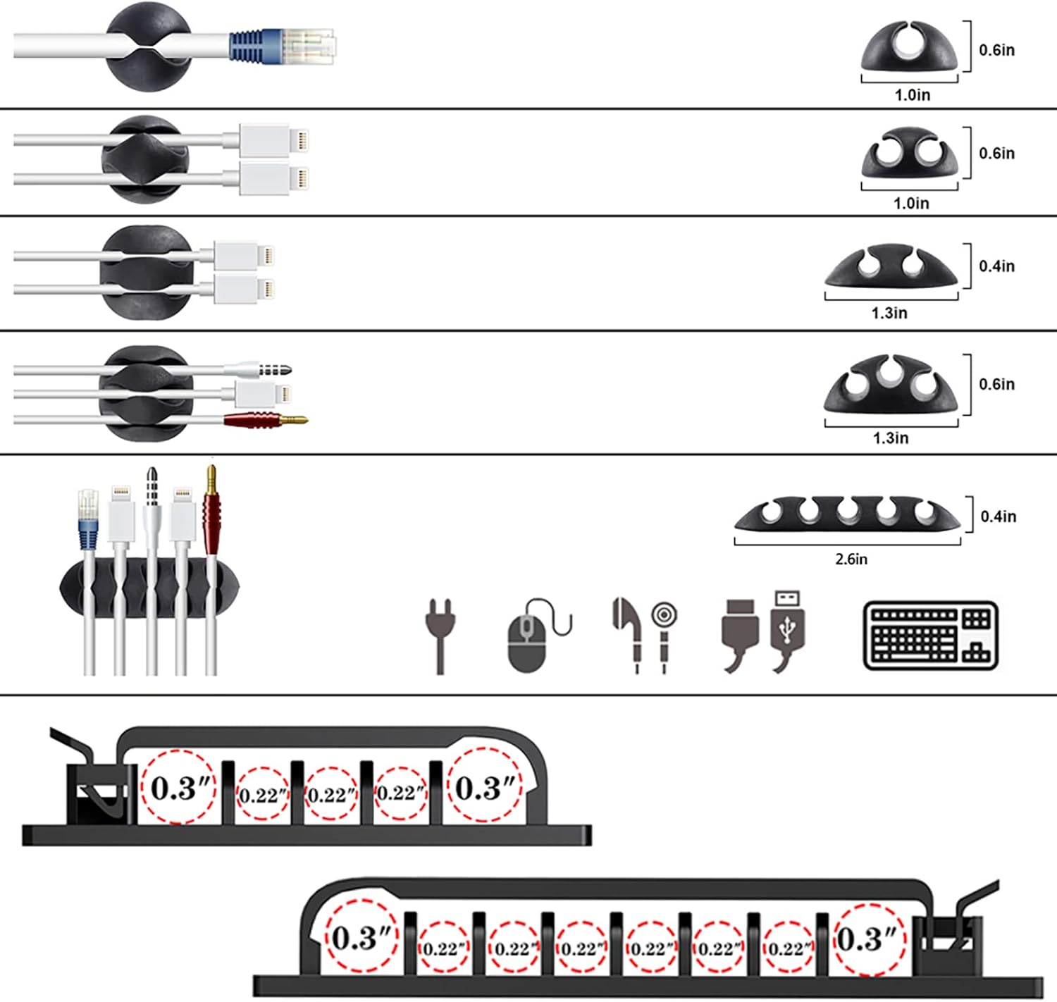split and self-closing braided wire loom sleeves (20 in l x 0.4 in w) for easy wire loading and reconfiguration
