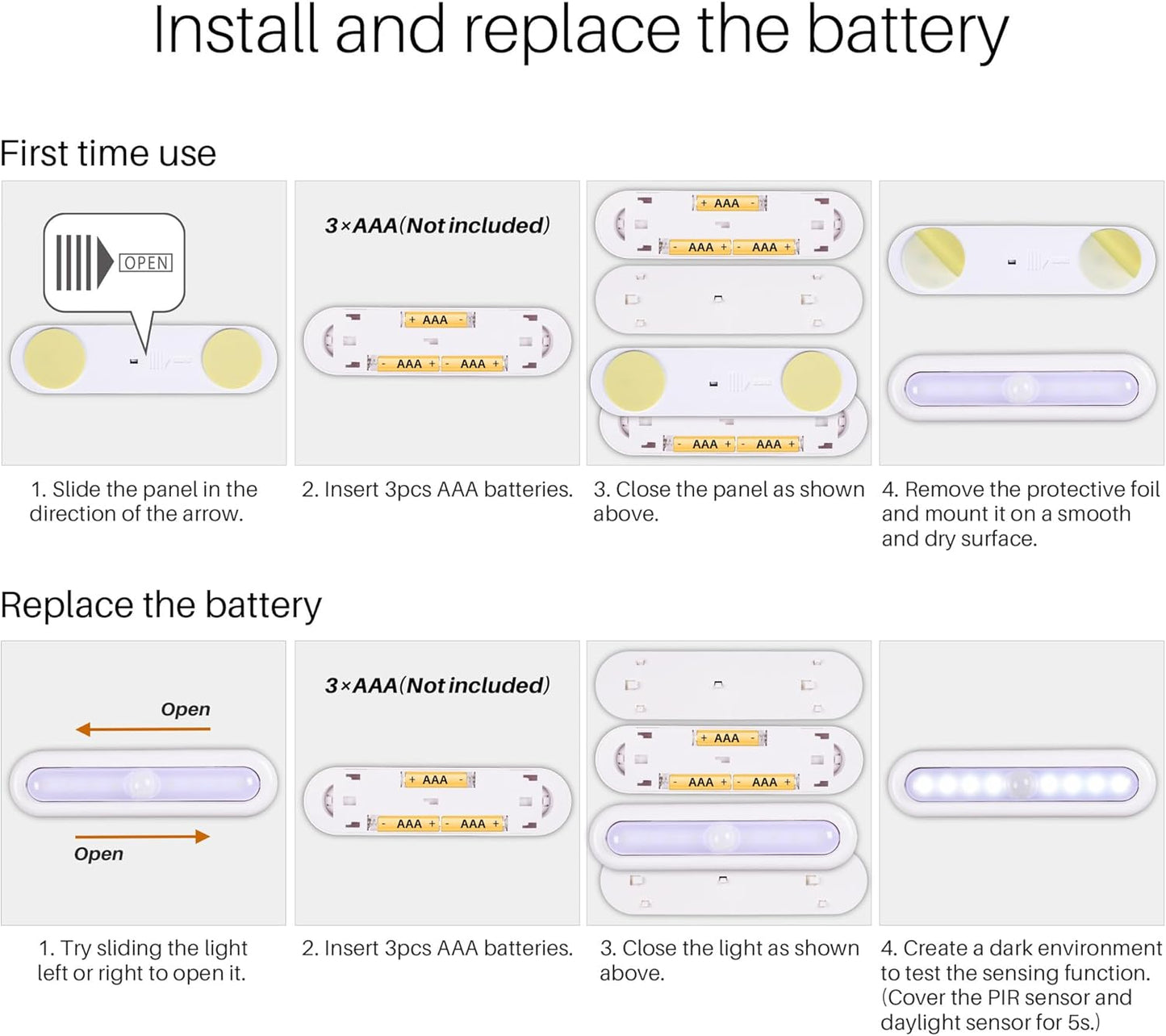 split-body design with ultra-adhesive mounting pads for tool-free installation and easy battery swaps