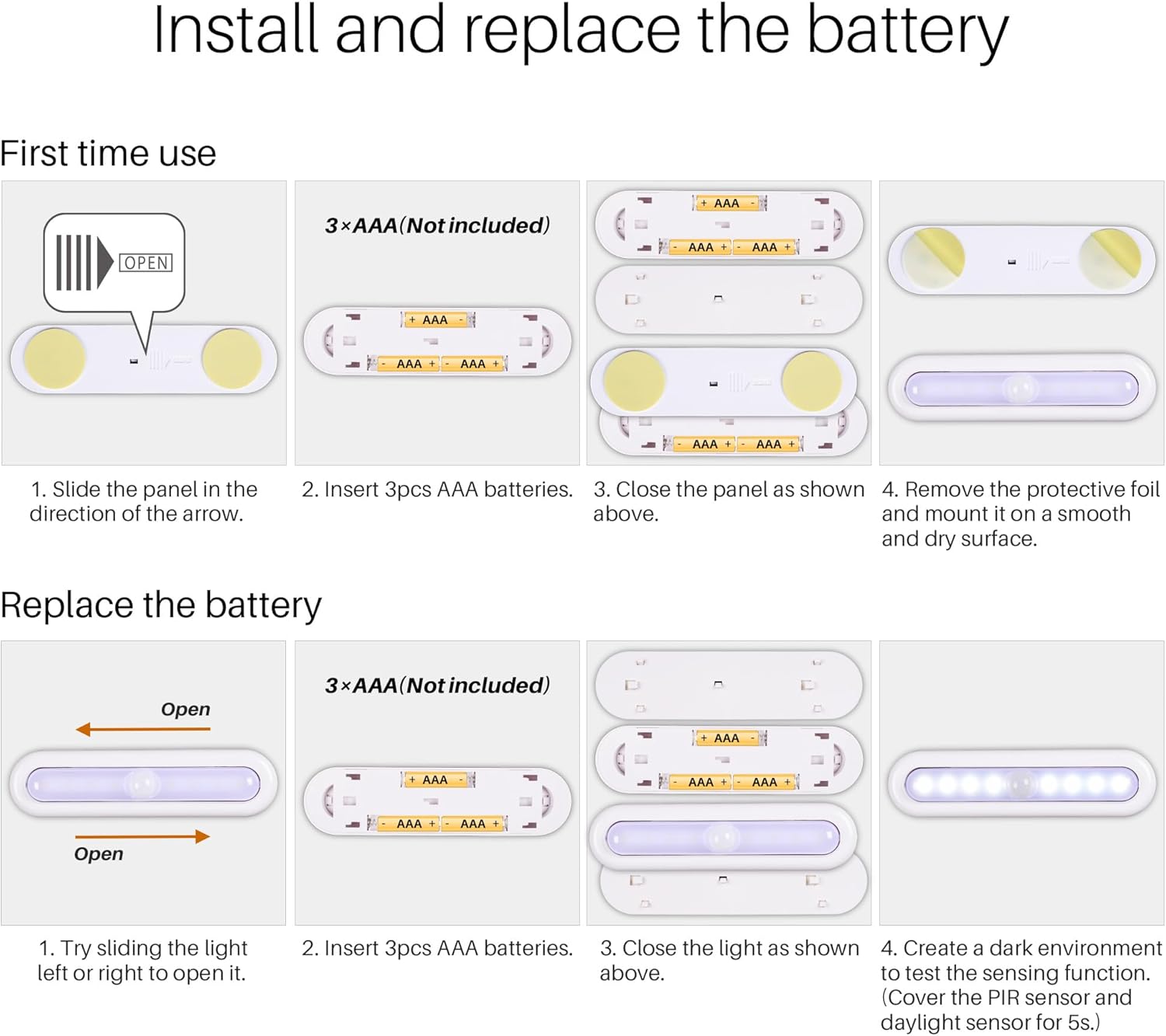 split-body design with ultra-adhesive mounting pads for tool-free installation and easy battery swaps