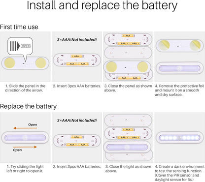 split-body design with ultra-adhesive mounting pads for tool-free installation and easy battery swaps
