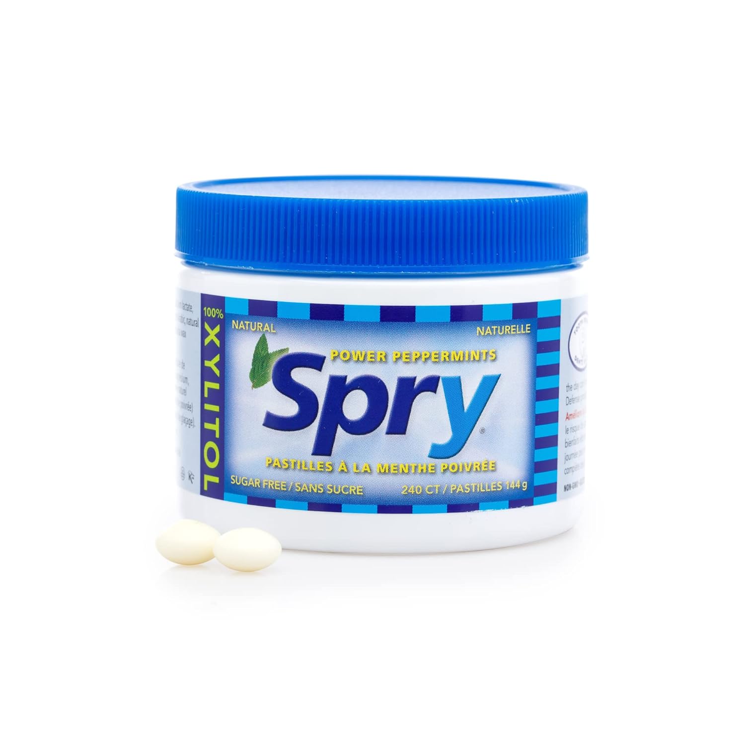 Spry Xylitol Berry Blast Mints Sugar Free Candy - Bedside Dry Mouth Relief for Nighttime Wellness Ritual, 45 Count