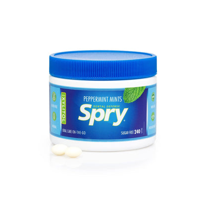 Spry Xylitol Berry Blast Mints Sugar Free Candy - Bedside Dry Mouth Relief for Nighttime Wellness Ritual, 45 Count
