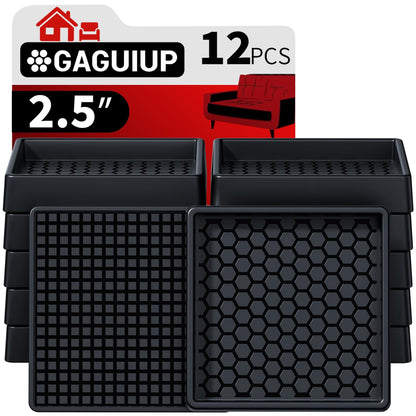 Square - 2.5" 12pcs Black