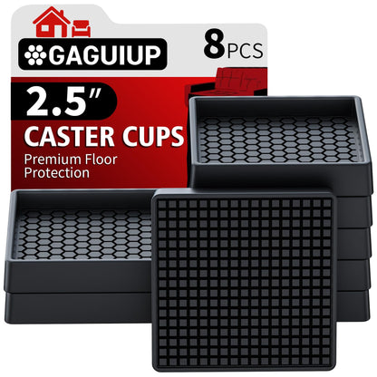 Square - 2.5" 8pcs Black