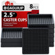 Square - 2.5" 8pcs Black